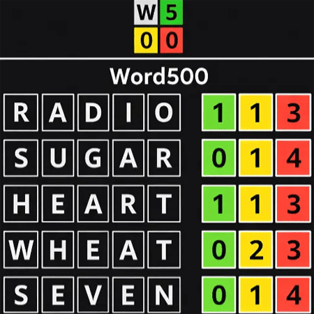 Word500 game