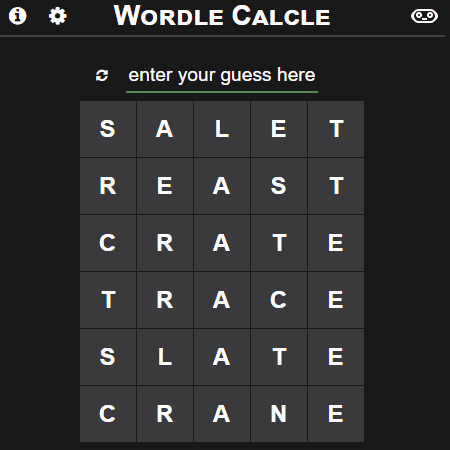 Wordle Calcle game